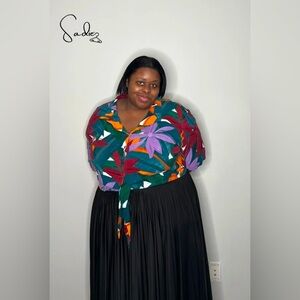 Eloquii Elements Plus Size Crop Tie Waist Top